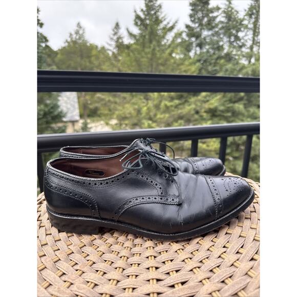 Allen Edmonds Men’s Sanford Dress Shoes Size 9 Leather Made In USA Black - Picture 1 of 15
